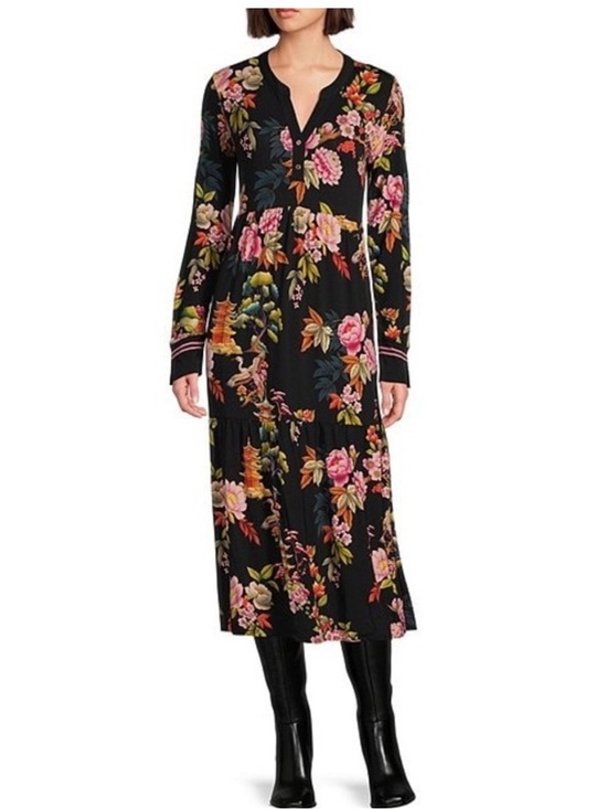Johnny Was Dresses & Skirts - NWT JOHNNY WAS
Janie Floral Print Bamboo Knit Split V-Neck Long Sleeve Dress
